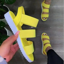 将图片加载到图库查看器,Summer Elastic Womens Sandals Solid Colorful Beach Soft Modern Stylish Women Sandals