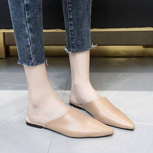 将图片加载到图库查看器,Summer Elegant Ladies Slippers Slip On Square Heel Shoes High Heels Women Pumps Women Flats Elastic Mules Comfortable Slip On Women's Flats Loafers Casual Flat Shoes
