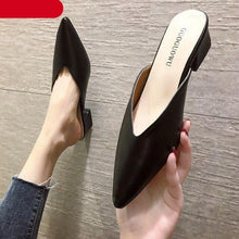 将图片加载到图库查看器,Summer Elegant Ladies Slippers Slip On Square Heel Shoes High Heels Women Pumps Women Flats Elastic Mules Comfortable Slip On Women's Flats Loafers Casual Flat Shoes