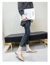 将图片加载到图库查看器,Summer Elegant Ladies Slippers Slip On Square Heel Shoes High Heels Women Pumps Women Flats Elastic Mules Comfortable Slip On Women's Flats Loafers Casual Flat Shoes