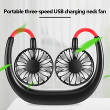 Load image into Gallery viewer, Summer Fan Hanging Neck 1200mAh Fan Rechargeable USB Hanging Neck Fan Mini Carry On Electric Fan For Outdoor Sports Cooling Fan Portable Hanging Neck Fan Rechargeable Neck Fan