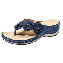 将图片加载到图库查看器,Summer Flat Sandal For Women Multicolor Handmade Retro Flowers Flip-Flops Women Slippers Cute Flat Summer Flats Sandals Women Strappy Flat Open Toe Sandals