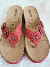 将图片加载到图库查看器,Summer Flat Sandal For Women Multicolor Handmade Retro Flowers Flip-Flops Women Slippers Cute Flat Summer Flats Sandals Women Strappy Flat Open Toe Sandals