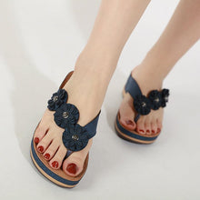将图片加载到图库查看器,Summer Flat Sandal For Women Multicolor Handmade Retro Flowers Flip-Flops Women Slippers Cute Flat Summer Flats Sandals Women Strappy Flat Open Toe Sandals