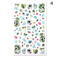 Load image into Gallery viewer, Summer Glitter Nail Decals Stickers Gold Black White Leaf Manicuring Foils Geometric Slider Nail Art Adhesive Decor Adhesive 3D Wave Design Decoration for Women Girls Art Stickers Decal Decoration Metallic Curve Strip Line Nail Decor