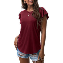 将图片加载到图库查看器,Summer Knit Ruffle Short Sleeve Top
