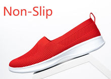 将图片加载到图库查看器,Summer Knitting Sock Women's Sneakers Slip On Shoes Lightweight Flat Women's Sports Breathable Mesh Platform Fashion Casual Slip On Easy Walking Espadrilles