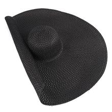 Load image into Gallery viewer, Summer Large Wide Brim Foldable Sun Hats For Women Foldable Sun Hat Wide Brim Summer Straw Floppy Beach Hat Oversized Sun Hat Modern Travel Straw Hat Fashionable Lady UV Protection Beach Hat 54-57cm