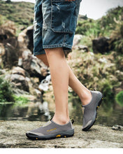 将图片加载到图库查看器,Summer Mesh Beach Men Shoes Lightweight Breathable Walking Footwear New Slip-On Comfortable Outdoor Walking Footwear Non-Slip Running Climbing Shoes Sneakers Lightweight Breathable Walking Shoes
