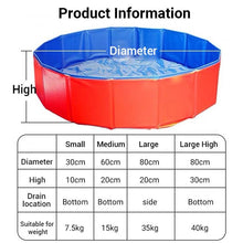 将图片加载到图库查看器,Summer Pools for Dogs Foldable Pet Bath Swimming Tub Bathtub Outdoor Indoor Collapsible Bathing Pool Play Interactive Cool Down Dog Pool Foldable Pool Bathtub PVC Dog Cat Children Swimming Pool