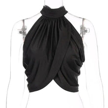 将图片加载到图库查看器,Summer Ruched Halter Crop Cute Tank Top with backless design cute tops for women= - Summer Fashion Tops For women