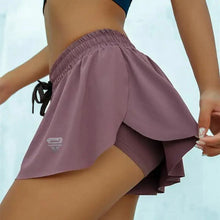 将图片加载到图库查看器,Summer Running Shorts Women 2 In 1 Marathon Quick Dry Shorts Gym Loose Sport Breathable Yoga Shorts