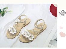 Load image into Gallery viewer, Summer Shoes Woman Sandals Elastic Ankle Strap Flat Sandals Flowers Beach Ankle Strap Sandals Slip On Flat Sandal Elastic Comfort Summer Shoes Comfortable Quick-Drying Casual Sandal