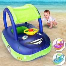 Load image into Gallery viewer, Summer Steering Wheel Sunshade Swim Ring Car Inflatable Baby Float Seat Boat