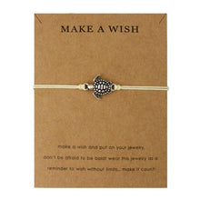 Load image into Gallery viewer, Summer Style Adjustable Jewelry Make a Wish Silver Sea Turtles Charm Women Men Bracelets Beach Sea Turtles Rope String Bracelets Anklets Family Handmade Adjustable Turtle String Bracelet For Women Kids