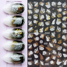 Load image into Gallery viewer, Summer Tropical Beach Coconut Tree Slippers 3D Nail Sticker Leaves Shell Transfer Decals Slider Decoration Manicures Tip Water Transfer Nail Decals Sticker For Pretty Girl Self-Adhesive Nail Decals Designer Nail Stickers for Acrylic