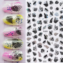 Load image into Gallery viewer, Summer Tropical Beach Coconut Tree Slippers 3D Nail Sticker Leaves Shell Transfer Decals Slider Decoration Manicures Tip Water Transfer Nail Decals Sticker For Pretty Girl Self-Adhesive Nail Decals Designer Nail Stickers for Acrylic