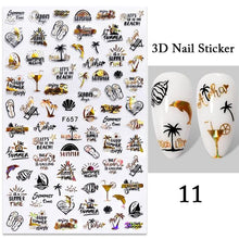 将图片加载到图库查看器,Summer Tropical Plants 3D Nail Sticker Iridescent Leaves Tree Transfer Decals Slider For Nails DIY Nail Art Decoration 3D Nail Stickers Decals Snowflakes Elk Bear Christmas Xmas Transfer Stickers Nail Art Self-Adhesive Decals Decoration Nail Art