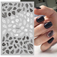 将图片加载到图库查看器,Summer Tropical Plants 3D Nail Sticker Iridescent Leaves Tree Transfer Decals Slider For Nails DIY Nail Art Decoration 3D Nail Stickers Decals Snowflakes Elk Bear Christmas Xmas Transfer Stickers Nail Art Self-Adhesive Decals Decoration Nail Art