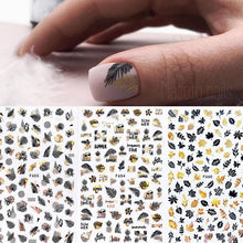 将图片加载到图库查看器,Summer Tropical Plants 3D Nail Sticker Iridescent Leaves Tree Transfer Decals Slider For Nails DIY Nail Art Decoration 3D Nail Stickers Decals Snowflakes Elk Bear Christmas Xmas Transfer Stickers Nail Art Self-Adhesive Decals Decoration Nail Art