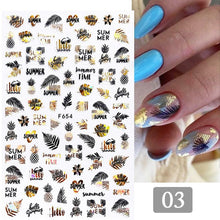 将图片加载到图库查看器,Summer Tropical Plants 3D Nail Sticker Iridescent Leaves Tree Transfer Decals Slider For Nails DIY Nail Art Decoration 3D Nail Stickers Decals Snowflakes Elk Bear Christmas Xmas Transfer Stickers Nail Art Self-Adhesive Decals Decoration Nail Art