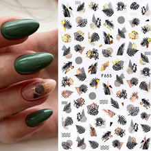 将图片加载到图库查看器,Summer Tropical Plants 3D Nail Sticker Iridescent Leaves Tree Transfer Decals Slider For Nails DIY Nail Art Decoration 3D Nail Stickers Decals Snowflakes Elk Bear Christmas Xmas Transfer Stickers Nail Art Self-Adhesive Decals Decoration Nail Art