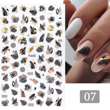 将图片加载到图库查看器,Summer Tropical Plants 3D Nail Sticker Iridescent Leaves Tree Transfer Decals Slider For Nails DIY Nail Art Decoration 3D Nail Stickers Decals Snowflakes Elk Bear Christmas Xmas Transfer Stickers Nail Art Self-Adhesive Decals Decoration Nail Art
