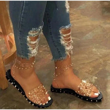 Load image into Gallery viewer, Summer Woman Transparent Buckle Strap Shoes Women's Sandals Cute Flat Dressy Summer Beach Flat Sandals Casual Open Toe Buckle Ankle Strap Sandals Shoes Flat Sandals Adjustable Buckle For Women