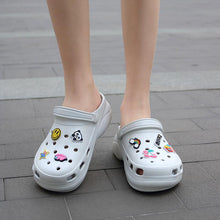 将图片加载到图库查看器,Summer Women Clogs Platform Garden Sandals Fruit Slippers Beach Shoes Increase Outdoor Unisex Garden Clogs Shoes Comfortable Slip-on Summer Beach Sandals