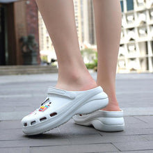将图片加载到图库查看器,Summer Women Clogs Platform Garden Sandals Fruit Slippers Beach Shoes Increase Outdoor Unisex Garden Clogs Shoes Comfortable Slip-on Summer Beach Sandals