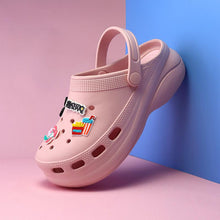 将图片加载到图库查看器,Summer Women Clogs Platform Garden Sandals Fruit Slippers Beach Shoes Increase Outdoor Unisex Garden Clogs Shoes Comfortable Slip-on Summer Beach Sandals