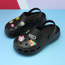 将图片加载到图库查看器,Summer Women Clogs Platform Garden Sandals Fruit Slippers Beach Shoes Increase Outdoor Unisex Garden Clogs Shoes Comfortable Slip-on Summer Beach Sandals