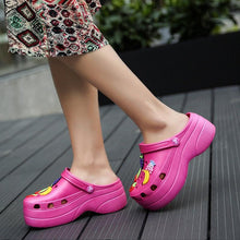 Load image into Gallery viewer, Summer Women Clogs Platform Garden Sandals Fruit Slippers Slip On Beach Shoes Fashion Slides Platform Clogs Beach Sandals Slippers For Women