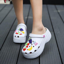 Load image into Gallery viewer, Summer Women Clogs Platform Garden Sandals Fruit Slippers Slip On Beach Shoes Fashion Slides Platform Clogs Beach Sandals Slippers For Women