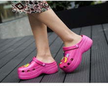 Load image into Gallery viewer, Summer Women Clogs Platform Garden Sandals Fruit Slippers Slip On Beach Shoes Fashion Slides Platform Clogs Beach Sandals Slippers For Women