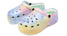 Load image into Gallery viewer, Summer Women Clogs Quick Dry Rainbow Tie Thick Wedges Garden Shoes Beach Sandals Flip Flops For Women Slipper Lightweight Home Slip On Walking Casual Art Painted Travel Holiday Shoes