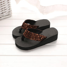 将图片加载到图库查看器,Summer Women Flip Flops Casual Sequins Anti-Slip Slippers Beach Flip Flat Sandals Beach Open Toe Shoes Womens Glitter Bling Fancy Slide Flat Low Sparkle Sandals Elegant Shoes