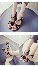 Load image into Gallery viewer, Summer Women Sandals Soft Comfortable Modern Shoes Flat Pearl Sandals Comfortable Ankle Strap Sandals Slip On Flat Sandal Elastic Comfort Summer Shoes