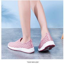 将图片加载到图库查看器,Summer Womens Shoes Breathable Mesh Sneakers Slip On Flats Espadrilles Fashion Trainers Women Comfortable Pink Couple Shoes Outdoor Walking Footwear Shoes