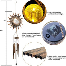 Load image into Gallery viewer, Sun Solar Wind Chimes