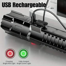 Load image into Gallery viewer, Super Bright Flashlight, USB Rechargeable Telescopic Zoom Wide Beam
