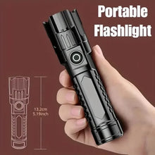 Load image into Gallery viewer, Super Bright Flashlight, USB Rechargeable Telescopic Zoom Wide Beam
