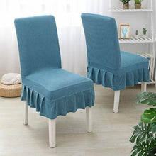 将图片加载到图库查看器,Super Soft Polar Fleece Fabric Skirt Style Chair Cover Elastic Chair Covers Spandex For Kitchen Wedding Chair Covers Dining Room Washable Furniture Chair for Kids Pets Home Ceremony Banquet Wedding Party