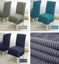 将图片加载到图库查看器,Super Soft Polar Fleece Fabric Skirt Style Chair Cover Elastic Chair Covers Spandex For Kitchen Wedding Chair Covers Dining Room Washable Furniture Chair for Kids Pets Home Ceremony Banquet Wedding Party