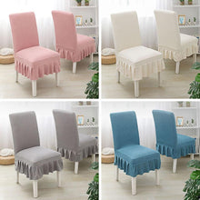 将图片加载到图库查看器,Super Soft Polar Fleece Fabric Skirt Style Chair Cover Elastic Chair Covers Spandex For Kitchen Wedding Chair Covers Dining Room Washable Furniture Chair for Kids Pets Home Ceremony Banquet Wedding Party
