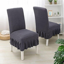 将图片加载到图库查看器,Super Soft Polar Fleece Fabric Skirt Style Chair Cover Elastic Chair Covers Spandex For Kitchen Wedding Chair Covers Dining Room Washable Furniture Chair for Kids Pets Home Ceremony Banquet Wedding Party