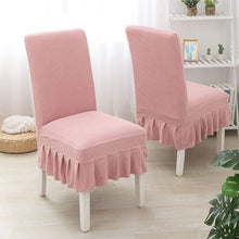 将图片加载到图库查看器,Super Soft Polar Fleece Fabric Skirt Style Chair Cover Elastic Chair Covers Spandex For Kitchen Wedding Chair Covers Dining Room Washable Furniture Chair for Kids Pets Home Ceremony Banquet Wedding Party