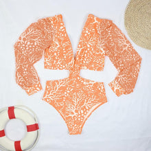 Load image into Gallery viewer, Surfing Swimsuit For Women Bikini Long Sleeve Swimwear Tiger Print Push Up Summer Bath Suit Two Piece Surfing Rash Guard Bikini Long Sleeve Swimsuit Set