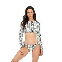 Load image into Gallery viewer, Surfing Swimsuit For Women Bikini Long Sleeve Swimwear Tiger Print Push Up Summer Bath Suit Two Piece Surfing Rash Guard Bikini Long Sleeve Swimsuit Set