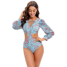 Load image into Gallery viewer, Surfing Swimsuit For Women Bikini Long Sleeve Swimwear Tiger Print Push Up Summer Bath Suit Two Piece Surfing Rash Guard Bikini Long Sleeve Swimsuit Set